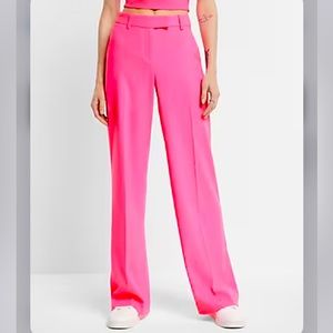 Express Editor Relaxed Trouser Pant Pink NWT
